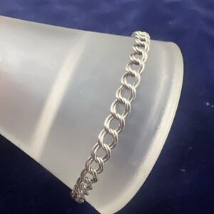 Sterling Silver 925 ITALY 7 " DOUBLE Link Bracelet